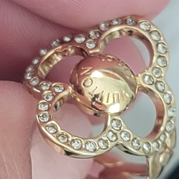 Louis Vuitton Strass Encrusted Flower Power Ring S - Picture 2 of 9